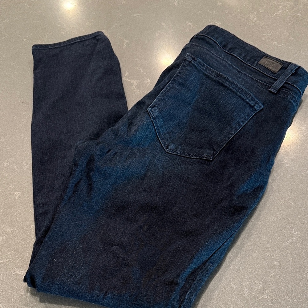 PAIGE Dark Blue Ankle & Cropped Jeans
